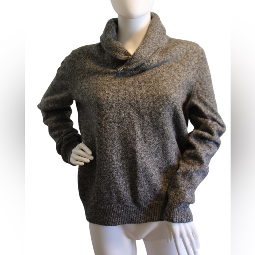 Banana Republic Gray Shawl Collar Pullover Long Sleeve Men’s Sweater Size Small - Picture 3 of 11